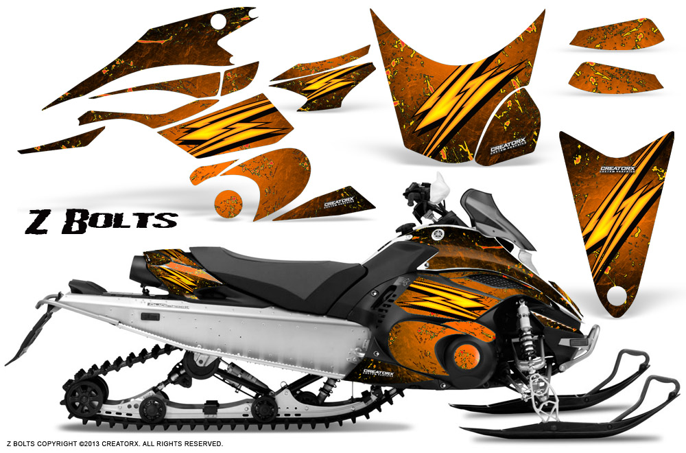 Yamaha FX Nytro 2010 Graphics Kit ZBolts Orange